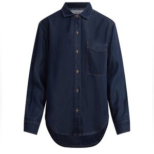 Hudson Jeans Oversized Button-Front Denim Shirt - Small/Rinse